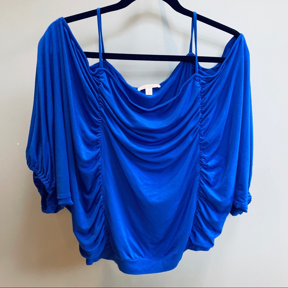 Ella Moss Cold Shoulder Blue Top - S